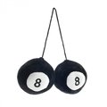 Vintage Parts Usa Vintage Parts USA 334280 Fuzzy Hanging Rearview Mirror 8-Balls - Black & White; Pack of 2 334280